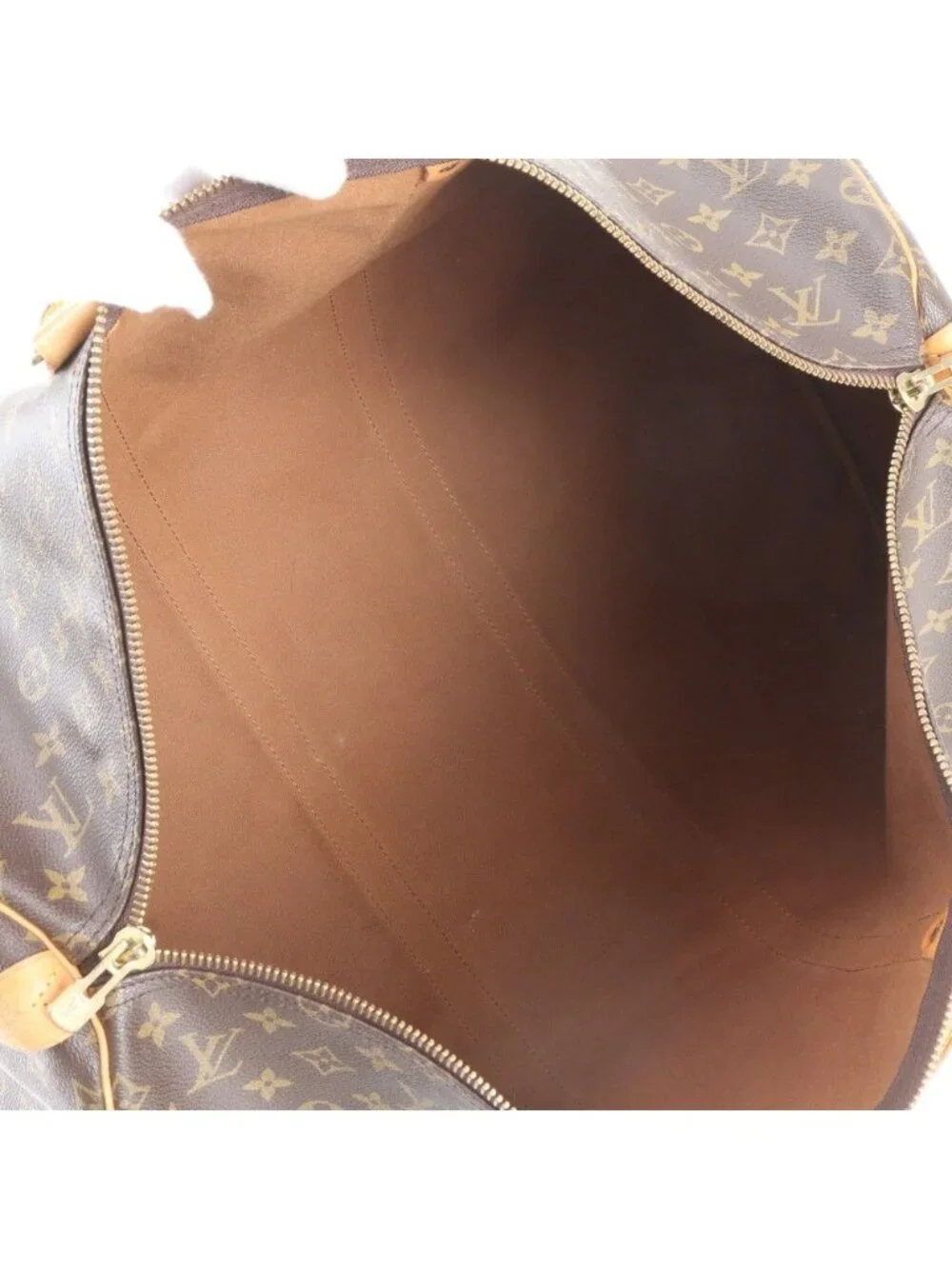Louis Vuitton Monogram Keepall 55 Leather Boston Bag Tote Carry